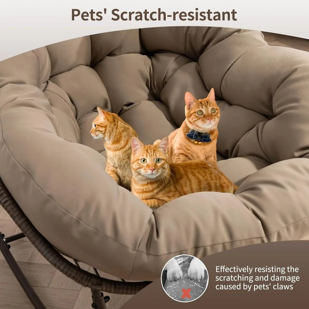 Outdoor Patio Rocking Chair Oversized Papasan Cushion Seat
