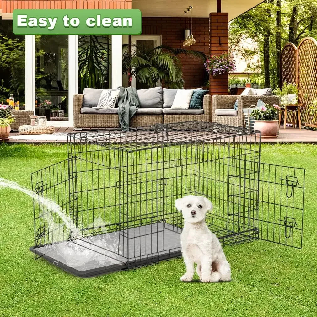 42 Inch Folding Metal Wire Dog Crates For Large Dogs