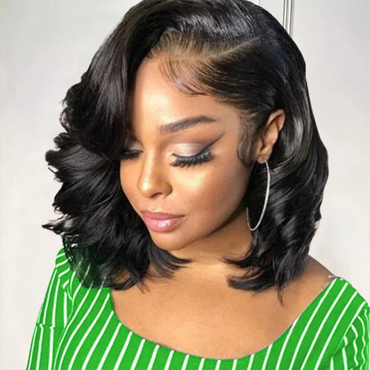 Wear And Go Glueless Bob Wig Human Hair Short Body Wave Lace Front 4X4 HD Lace Closure Wig For Women Brazilian Remy Hair
