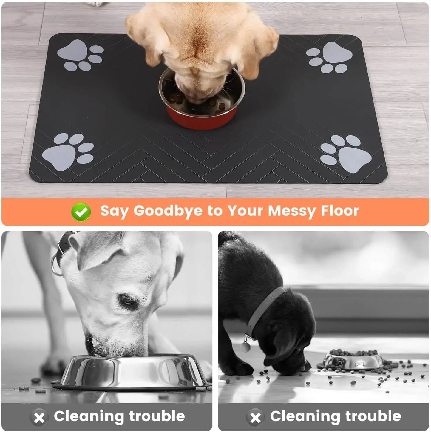 Pet Feeding Mat Absorbent Placemat With Waterproof Backing