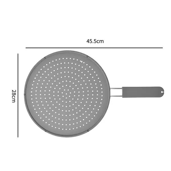 Silicone Kitchen Splatter Screen With Handle Frying Pan Lid