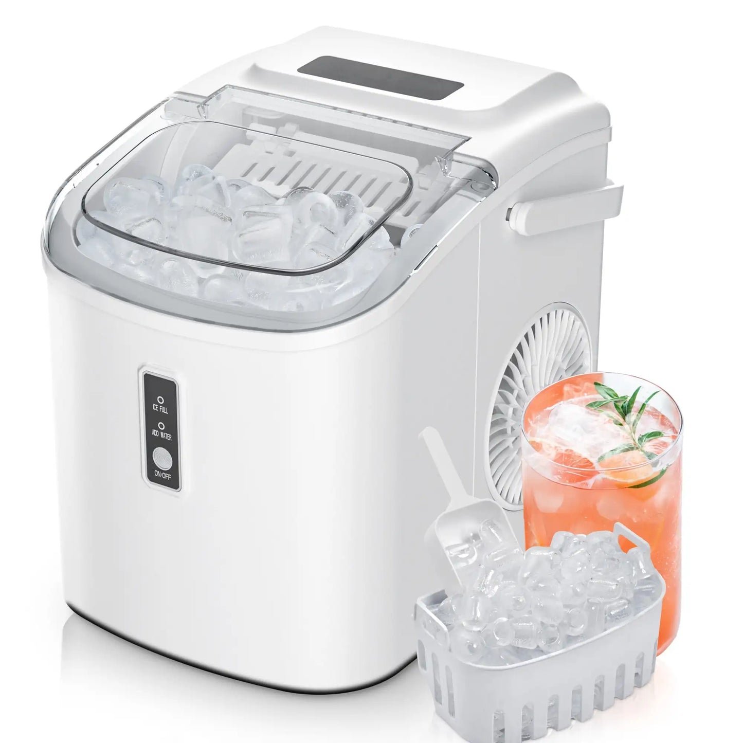 EUHOMY Countertop Ice Maker 26 Lbs Bullet Ice Self Cleaning