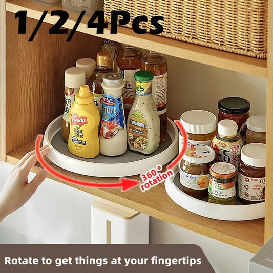 360 Rotating Condiment Storage Rack Anti Slip Kitchen Tray