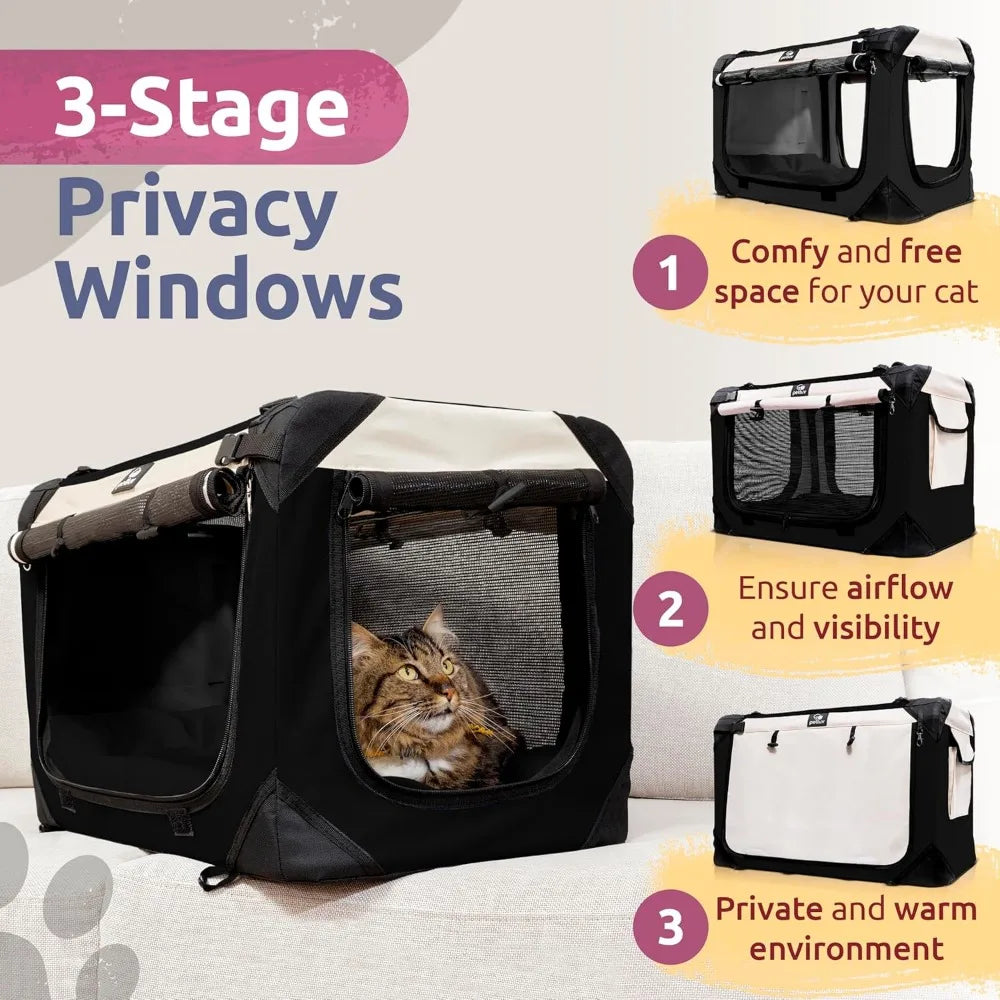 XMSJ Large Pet Carrier On Wheels Holds 2 Cats Or Medium Dog