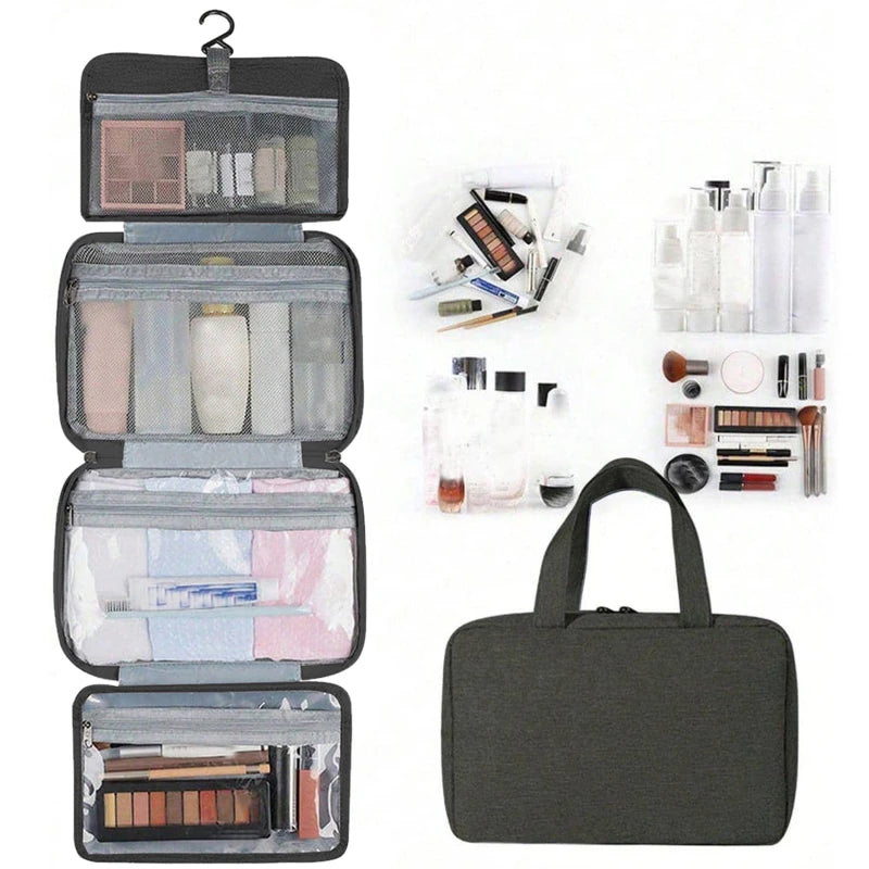 Travel Hanging Toiletry Bag Waterproof Cosmetic Storage Wet Dry Separated Organizer For Bathroom And Travel
