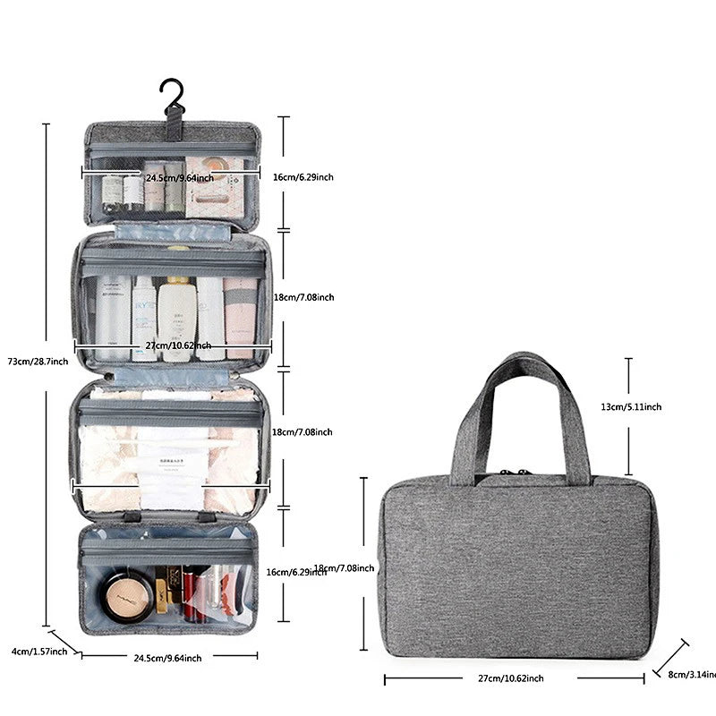 Travel Hanging Toiletry Bag Waterproof Cosmetic Storage Wet Dry Separated Organizer For Bathroom And Travel