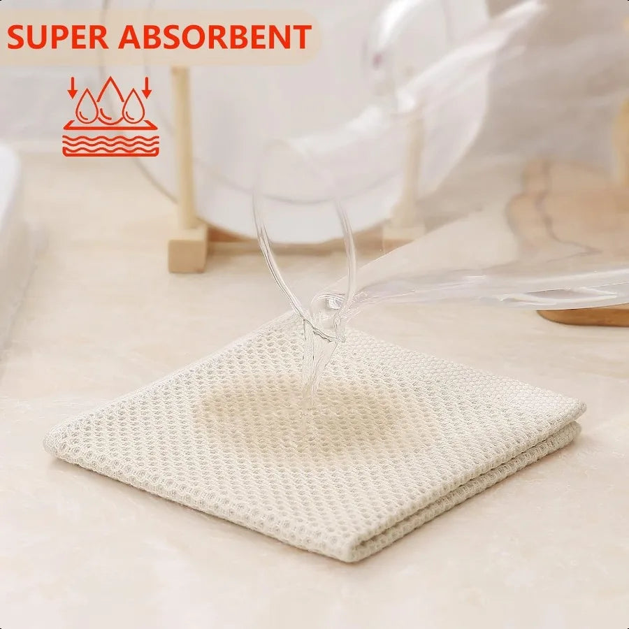 100 Cotton Kitchen Towels 8 Pack Waffle Weave Absorbent