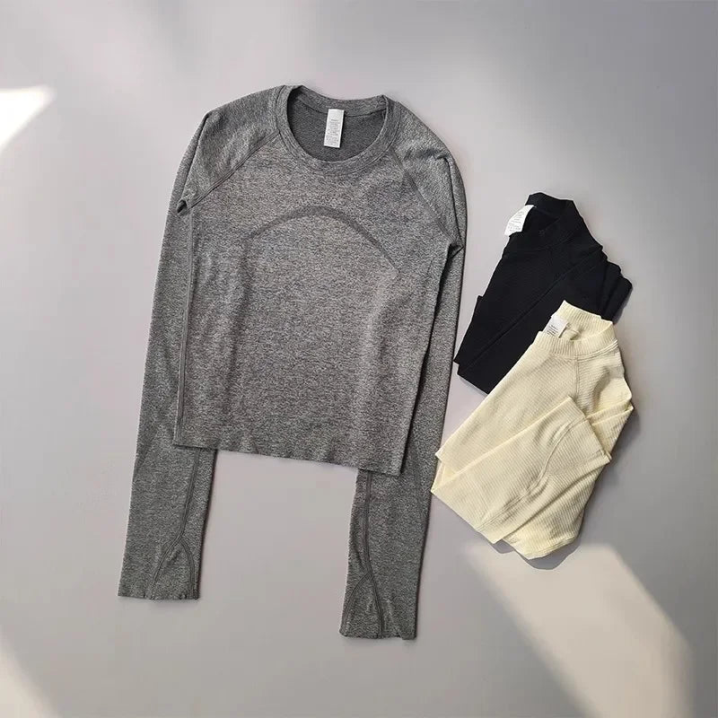 Women's Long Sleeve Yoga Shirt Breathable Quick Dry Top