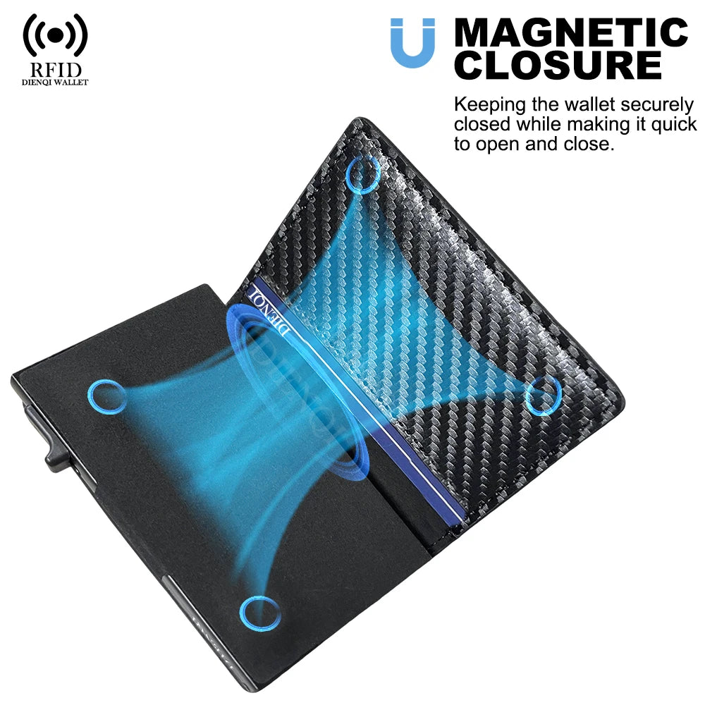 RFID Credit Card Holder For Men Slim Minimalist Wallet Aluminum Metal Luxury Money Purse