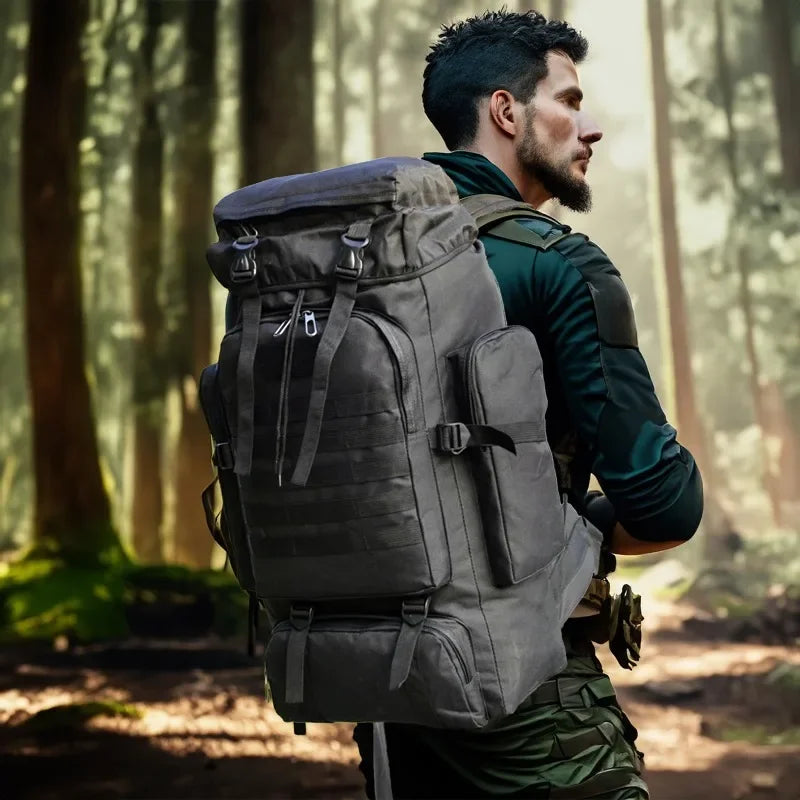 80L To 100L Mountaineering Backpack Climbing Bag Tactical Large Outdoor Hiking Camping Travel