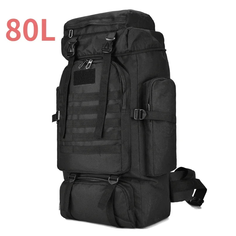 80L To 100L Mountaineering Backpack Climbing Bag Tactical Large Outdoor Hiking Camping Travel