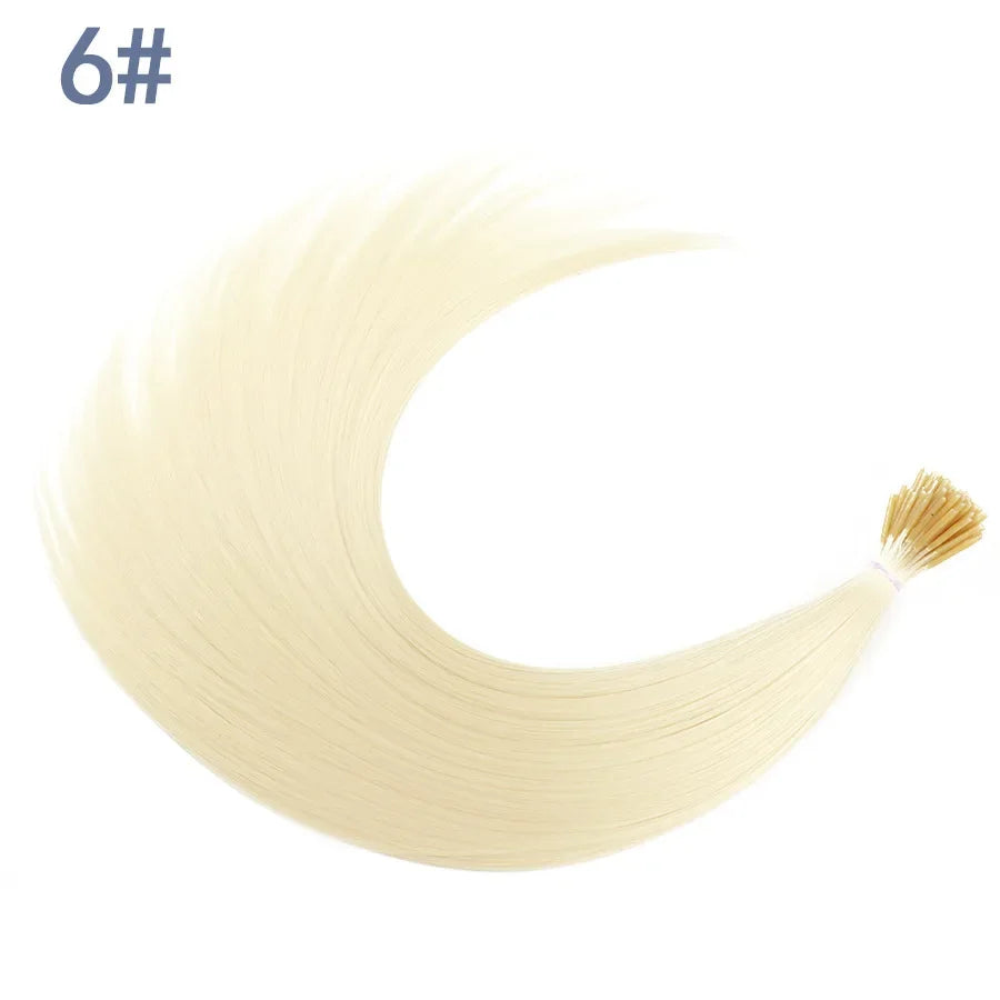 Synthetic I Tip Colored Feather Hair Extensions 10 to 50 Strands Pack Solid Color High Temperature Fiber Wig Accessories