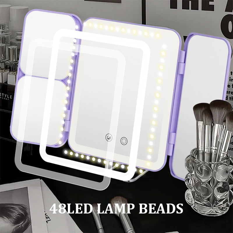 SEJOY Tri Fold LED Makeup Mirror 1X 3X 7X Magnification