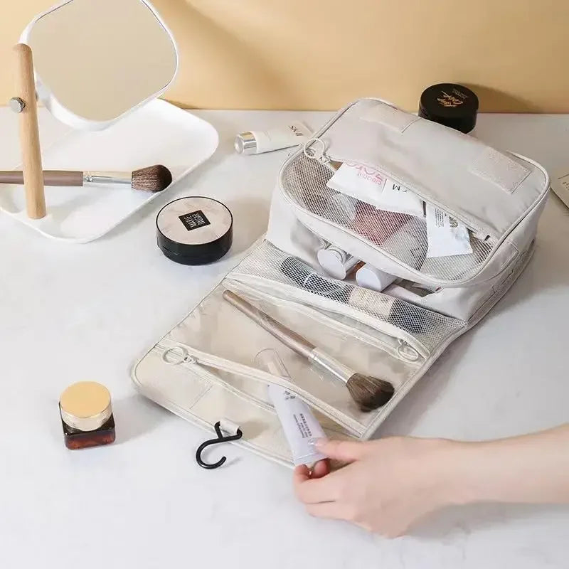 Waterproof Hanging Roll Up Toiletry Kit Travel Organizer Foldable Large Capacity Cosmetic Bag