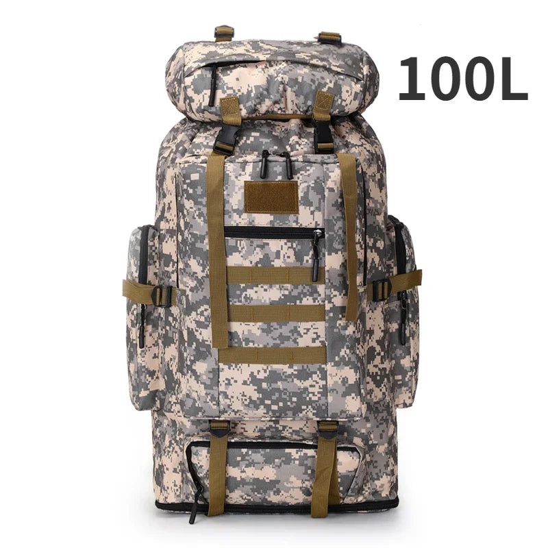 80L To 100L Mountaineering Backpack Climbing Bag Tactical Large Outdoor Hiking Camping Travel