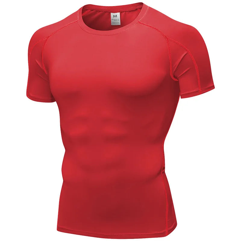 Elastic Mens Quick Dry Sport Running Shirt Fitness Top