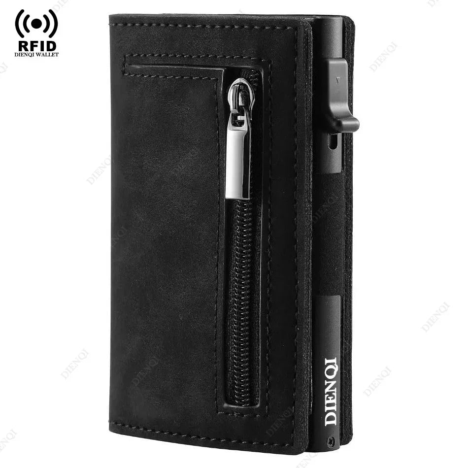 RFID Credit Card Holder For Men Slim Minimalist Wallet Aluminum Metal Luxury Money Purse