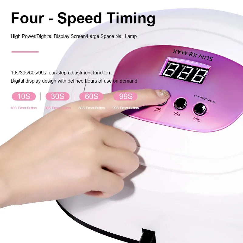 Nail Polish UV LED Lamp 4 Timer Modes LCD Display 57 LEDs