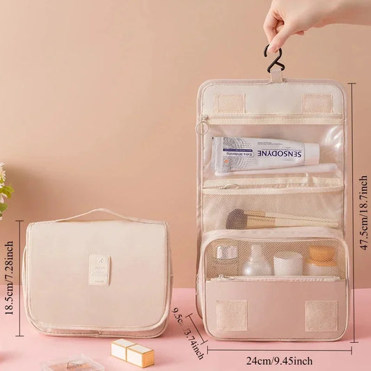 Waterproof Hanging Roll Up Toiletry Kit Travel Organizer Foldable Large Capacity Cosmetic Bag
