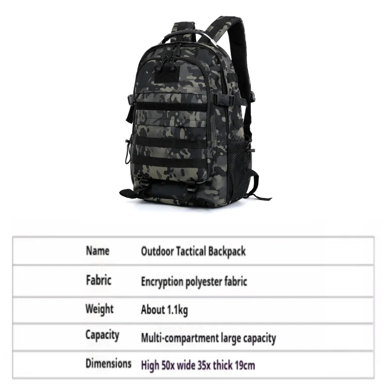 Large Capacity Hiking Backpack For Outdoor Adventures And Travel With Multiple Compartments 20 To 35 Liter Oxford