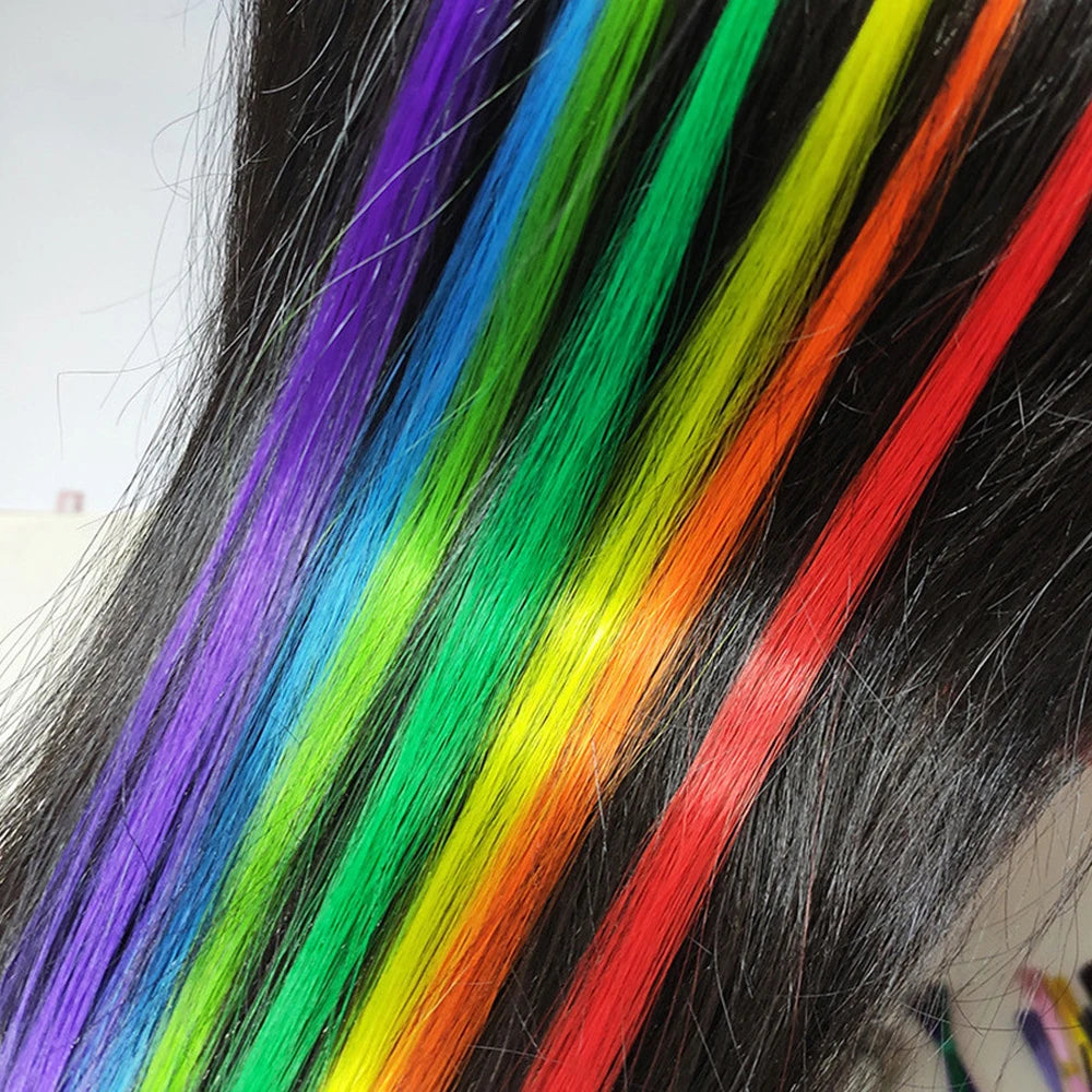 Synthetic I Tip Colored Feather Hair Extensions 10 to 50 Strands Pack Solid Color High Temperature Fiber Wig Accessories