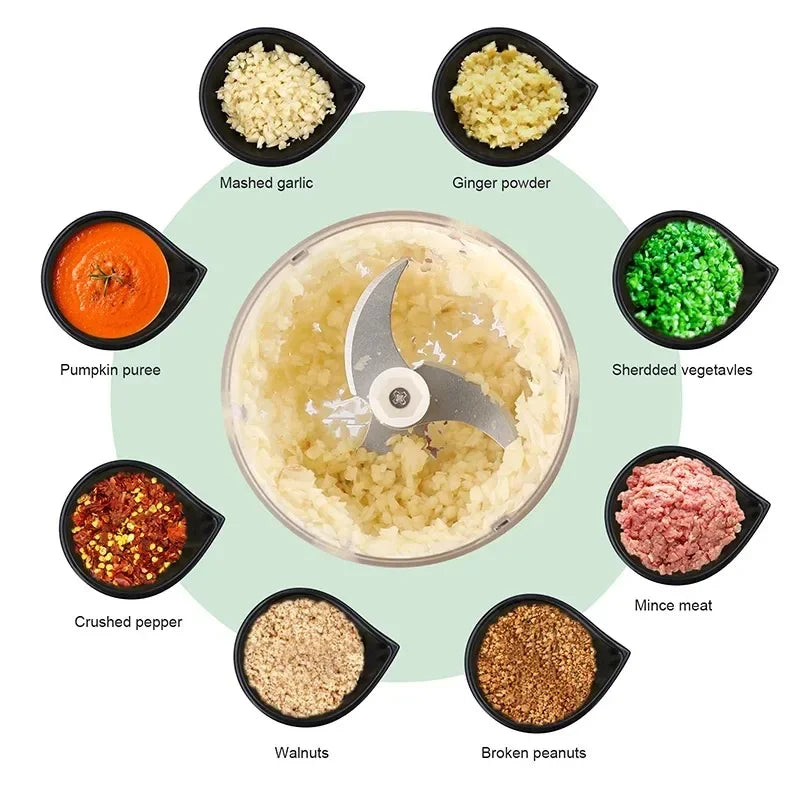 250ml Electric Garlic Chopper Meat Grinder Garlic Masher