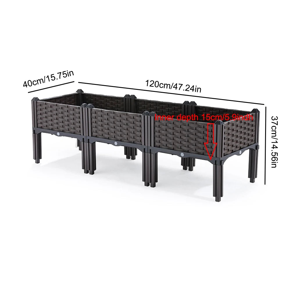 Plastic Raised Planter Box With Drainage Holes Raised Bed
