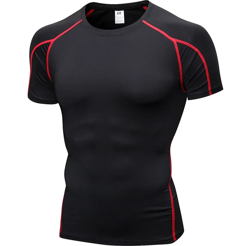 Elastic Mens Quick Dry Sport Running Shirt Fitness Top