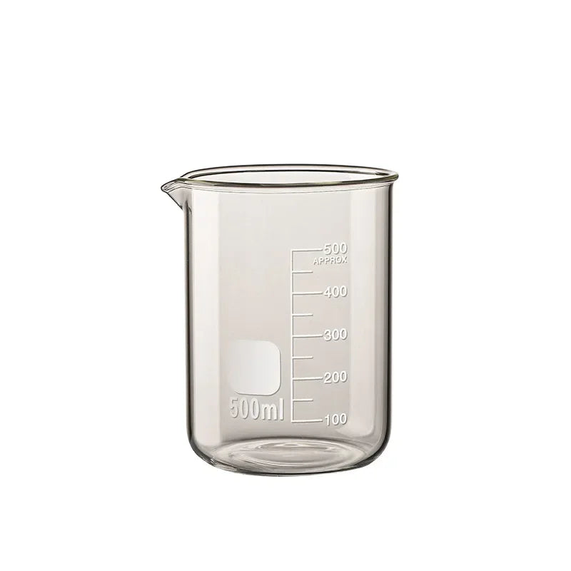 Glass Measuring Cup Set 50 100 150 250 500 1000 Milliliters Heat Resistant High Borosilicate Clear Graduated Beaker