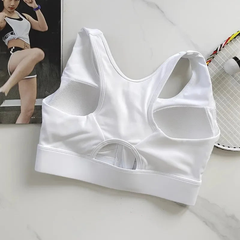 High Impact Front Zipper Sports Bra For Women Shockproof Quick Dry Yoga Top Fitness Vest Underwear