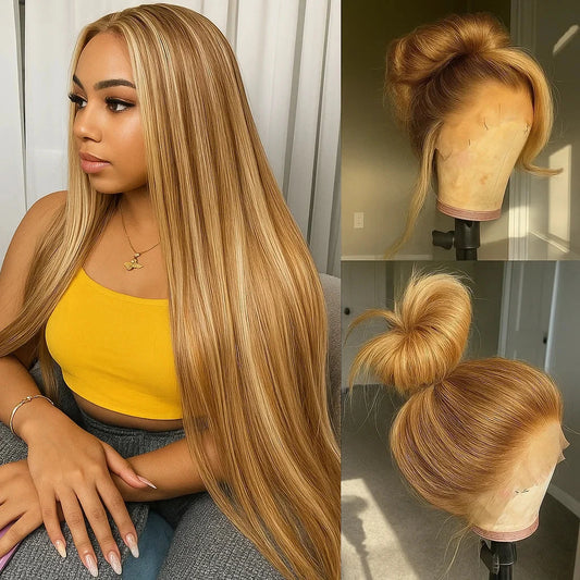 P4 27 Highlight Honey Blonde 13x4 HD Lace Front Wig