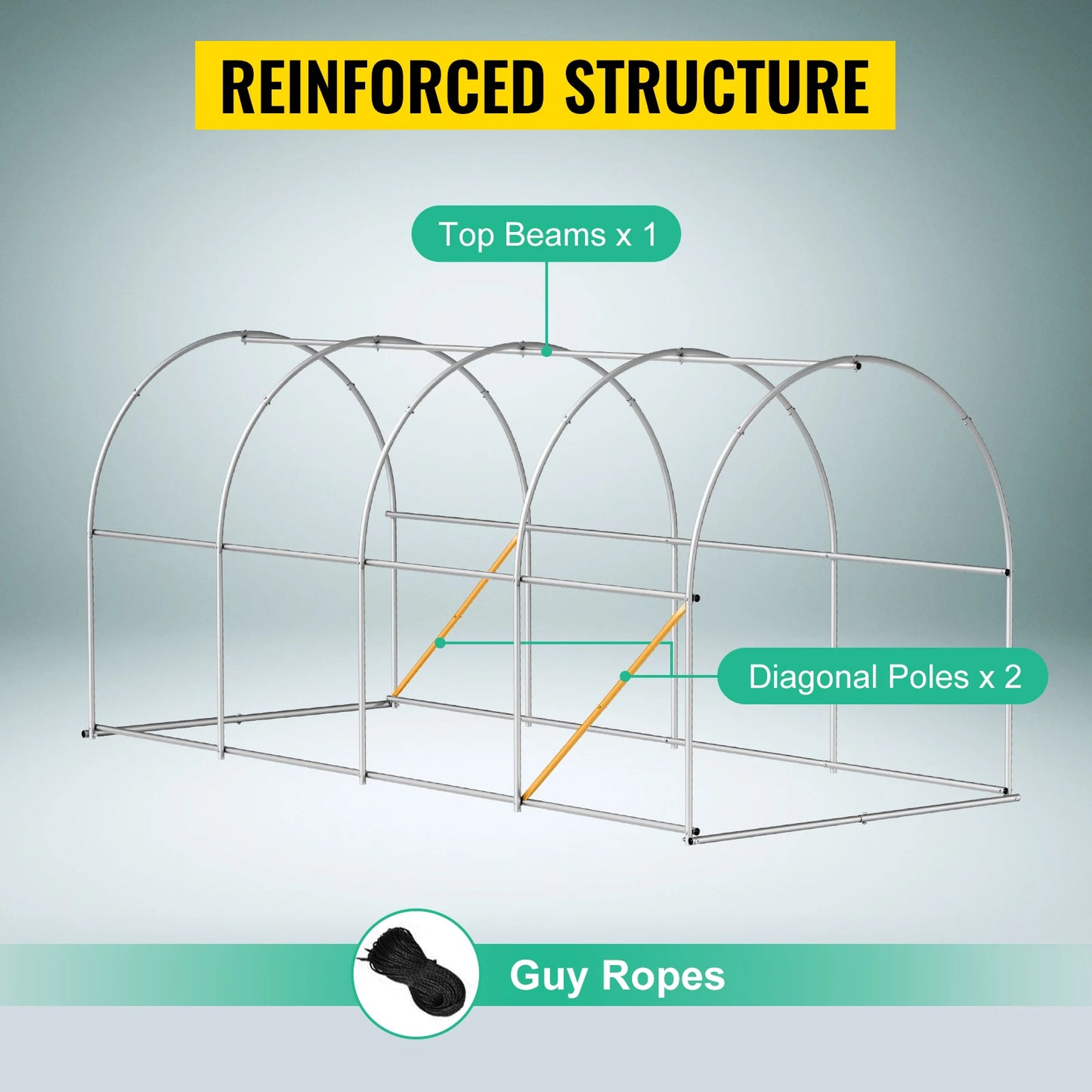 VEVOR Walk In Tunnel Greenhouse With Waterproof Cover
