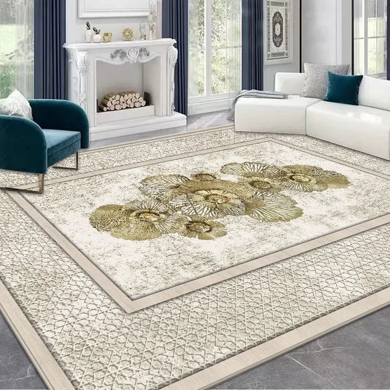 Light Luxury Anti Slip Bedside Rug Living Room Washable