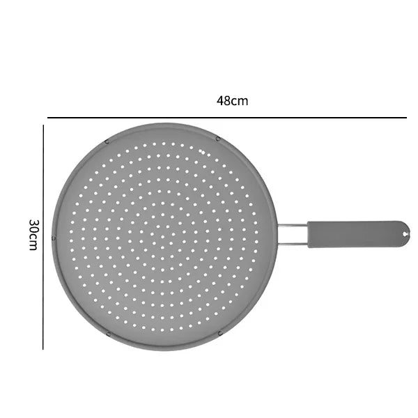 Silicone Kitchen Splatter Screen With Handle Frying Pan Lid