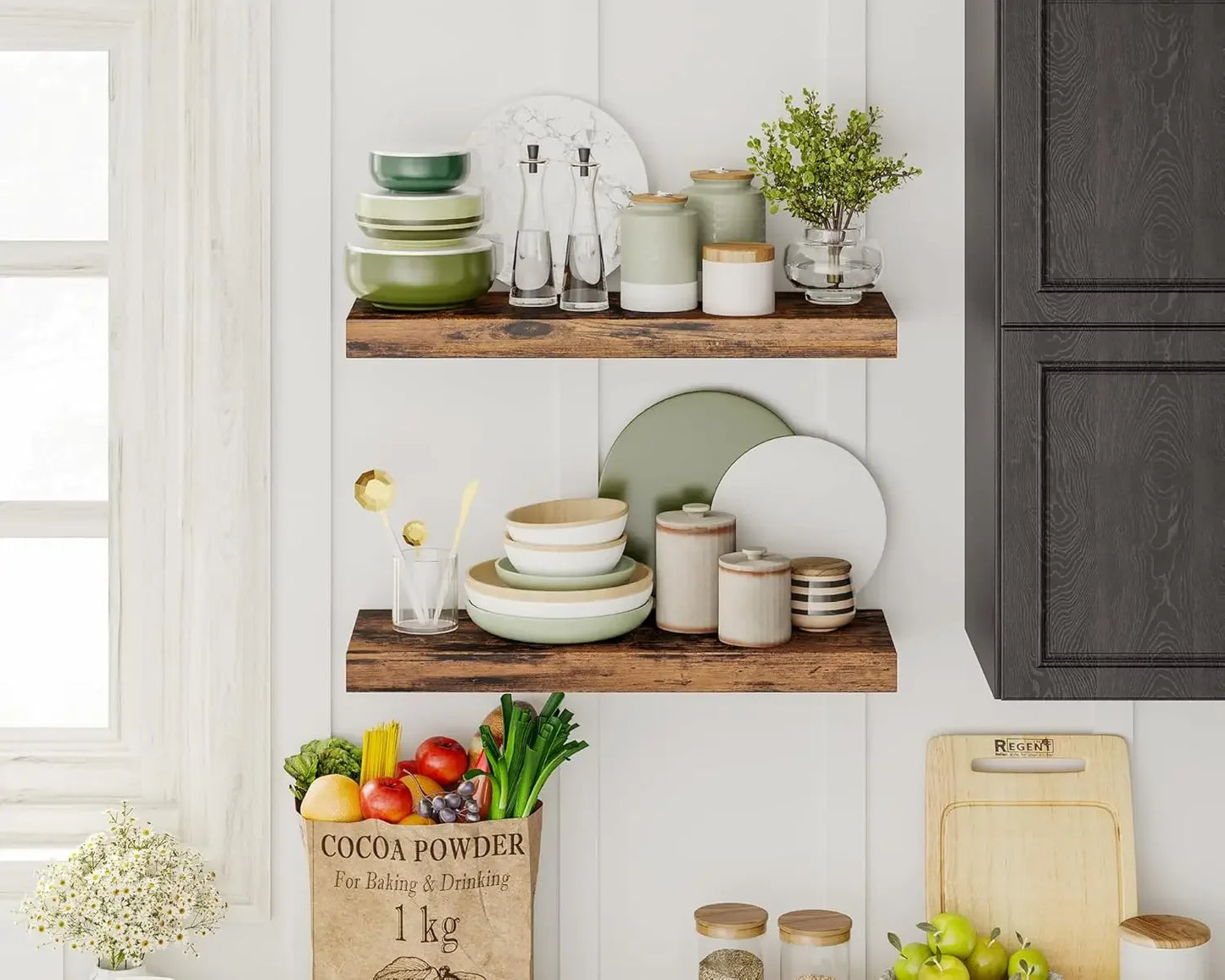 15.8 Inch Floating Shelves Set Of 6 Wood Wall Decor