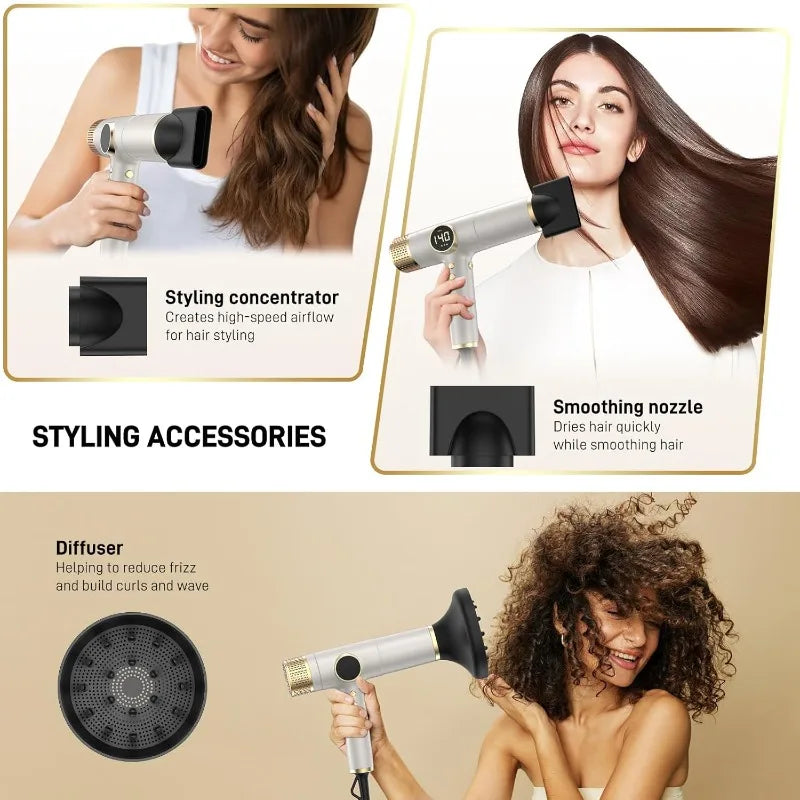 Voltage Ionic Hair Dryer With Diffuser 2000W Professional