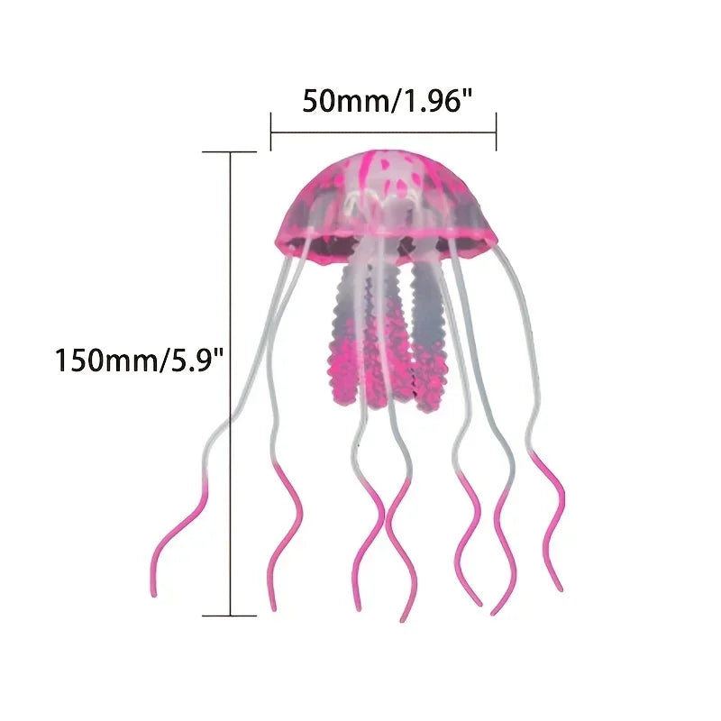 Artificial Swim Glow Jellyfish For Fish Tank Luminous Aquarium Underwater Decoration That Moves With Water Current
