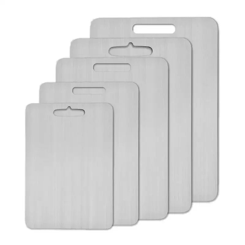 Double Sided Food Grade Stainless Steel Cutting Board For Kitchen Portable Chopping Board For Fruits And Meats