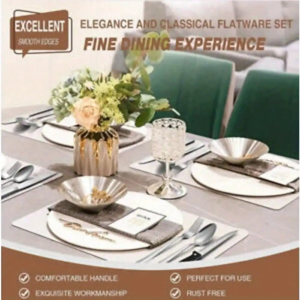 Stainless Steel Silverware Set for Kitchen Dishwasher Safe