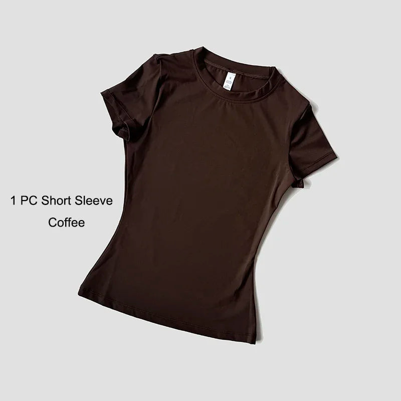 Womens Seamless Knitted Yoga Set Gym Wear Crop Top Pro