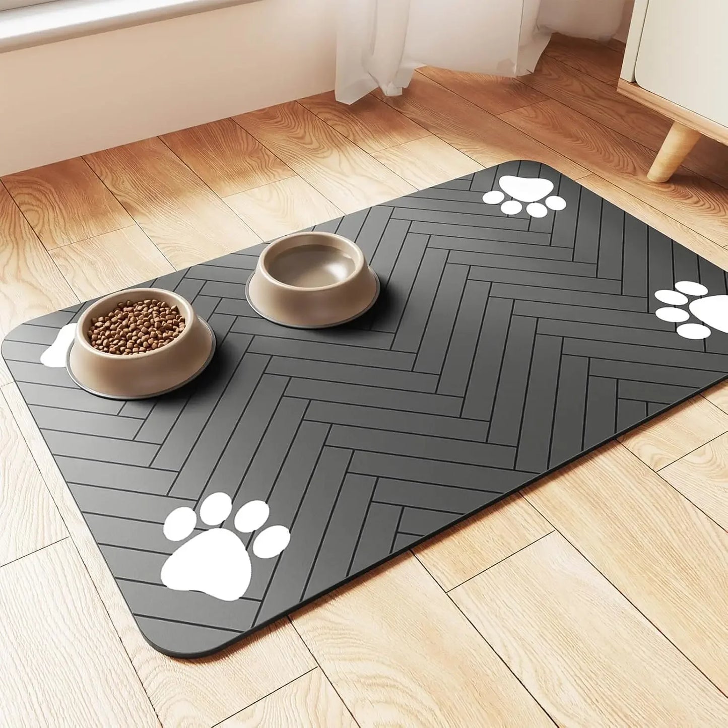 Pet Feeding Mat Absorbent Placemat With Waterproof Backing