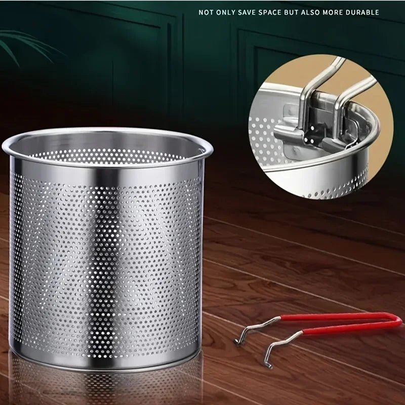 Stainless Steel Deep Fryer With Frying Basket Multifunctional Small Pot For Chicken And Other Kitchen Cooking Tools