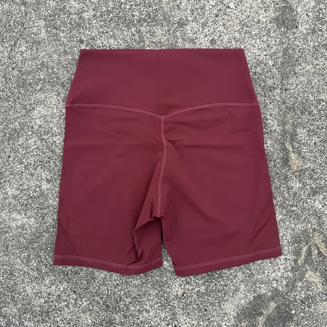Solid Color High Waist Yoga Shorts Squat Proof With Pocket