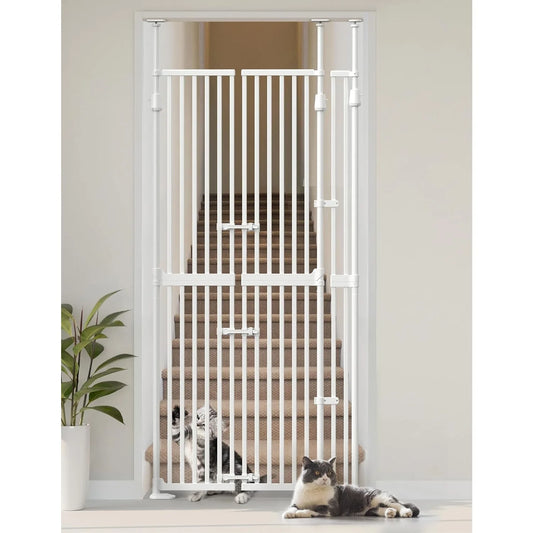 Tall Cat Gate for Doorway 74.8-90.5 in 30.3-38.2 in