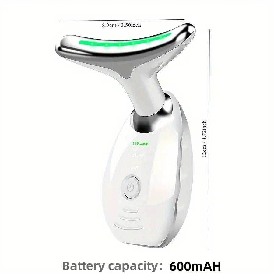 7LED Color Vibrating Neck Massager USB Charging Face Spa