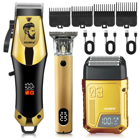 Solimpia Professional USB C Barber Clipper Set Dual Motor