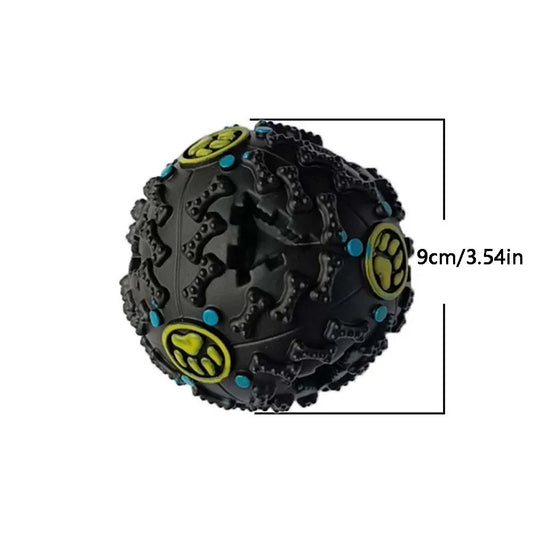 Black Leaky Food Ball Dog Toy For All Sizes Teething Molars