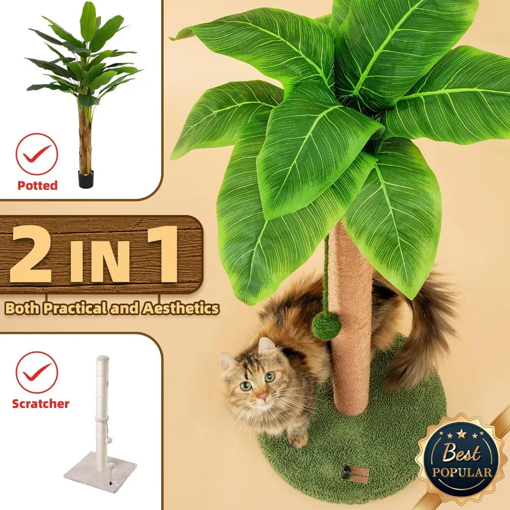New Cat Scratching Post With Hanging Ball 33 In Sisal Rope