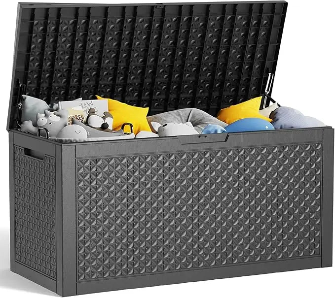 120 Gallon Waterproof Outdoor Resin Deck Box Lockable