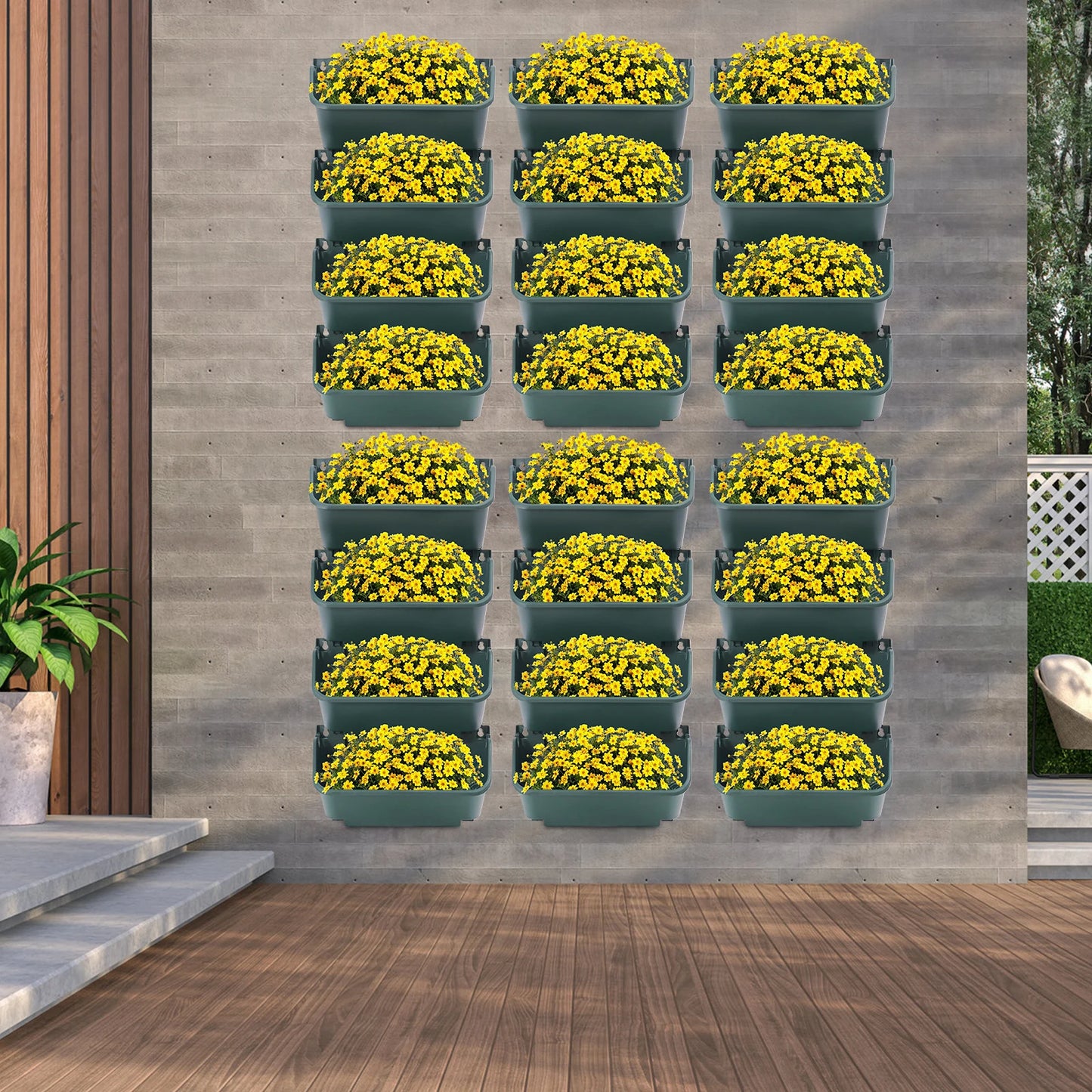 24 Pieces Garden Outdoor Wall Planter Set Vertical Pots